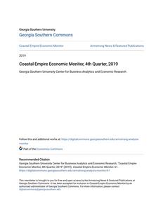 Coastal Empire Economic Monitor, 4th Quarter, 2019
