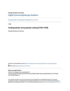Undergraduate and graduate catalog [1995-1996]