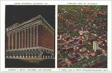 Hotel Savannah, Savannah, Ga. ; airplane view of Savannah