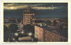 Bull Street, looking from City Hall, by night, Savannah, Ga.