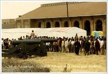 Crowd of Personnel on Set of "Glory" (1989) at Roundhouse Railroad Museum