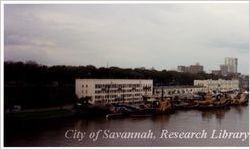 View of Savannah from aboard the (USS) Savannah
