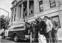 Youth and Police Van at City Hall