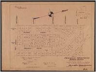 Map of Franklin Apartments Duplex Homes, Savannah, Georgia, showing Cuyler Farm Lot No. 10, subdivided into 75 building sites, Saussy Ward.