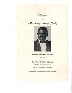 Funeral program for Larry Henry Bartley