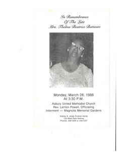 Funeral program for Thelma Beatrice Battieste