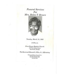 Funeral program for Helen T. Brown