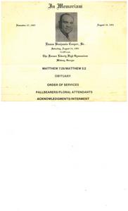 Funeral program for Evans Benjamin Cooper, Sr.