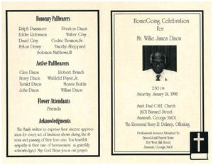 Funeral program for Willie James Dixon