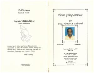 Funeral program for Vernon A. Edwards