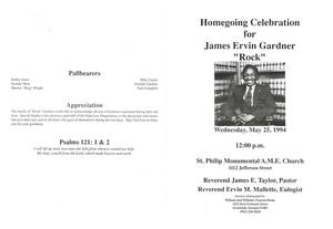 Funeral program for James "Rock" Ervin Gardner