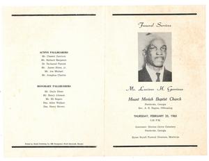 Funeral program for Lucious H. Garrison