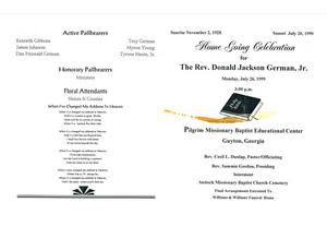 Funeral program for Donald Jackson German