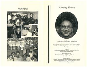 Funeral program for Jeri Dale Falconer Harrison
