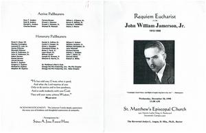 Funeral program for John William Jamerson, Jr.