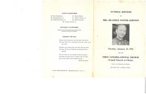 Funeral program for Beatrice Foster Johnson