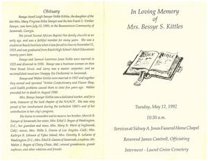 Funeral program for Bessye S. Kittles