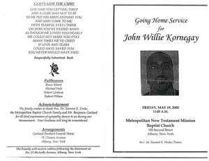 Funeral program for John "Taliek" Willie Kornegay