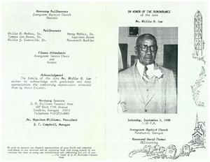 Funeral program for Willie B.