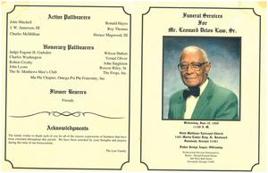 Funeral program for Leonard Delos Law, Sr.