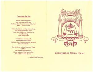 Funeral program for Abram Minis, Jr.