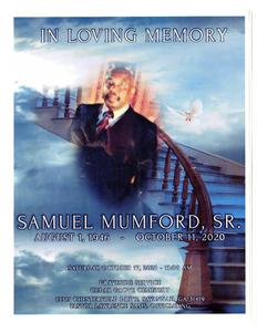 Funeral program for Samuel Mumford Sr.