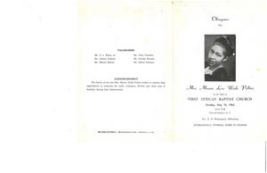 Funeral program for Minnie Lee Wade Pollins