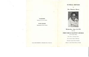 Funeral program for Beatrice Rivers