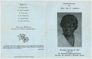 Funeral program for Ada Louise Simpkins
