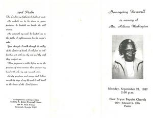 Funeral program for Rebecca Washington