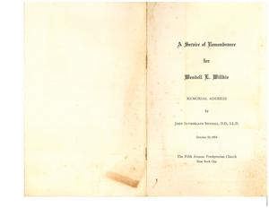 Funeral program for Wendell Willkie