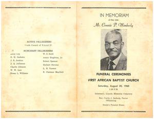 Funeral program for Connie P. Wimberly
