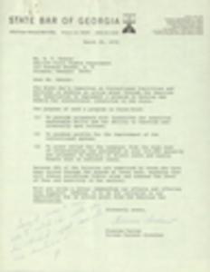 Georgia State Bar, correspondence, 1975