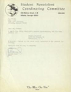 Student Non-Violent Coordinating Committee, printed materials, 1966