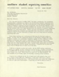 Southern Student Organizing Committee, correspondence, 1966