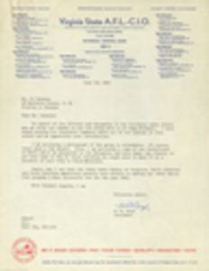 Virginia AFL-CIO, correspondence, 1966-1974