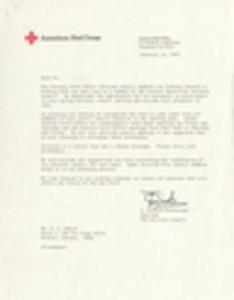 E.T. Kehrer, American Red Cross correspondence, 1983-1984