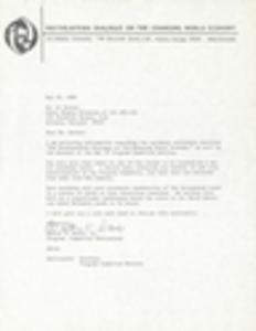 E.T. Kehrer, Southeastern Dialogue on the Changing World Economy correspondence, 1980