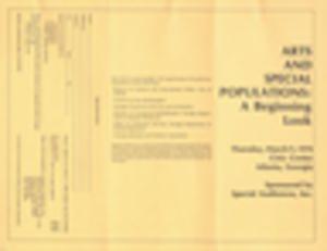 Special Audiences Inc., Art and Special Populations Conference program and report, 1978