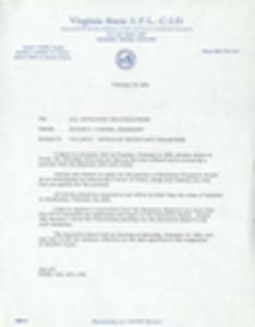 Virginia State AFL-CIO, correspondence and printed materials, 1982