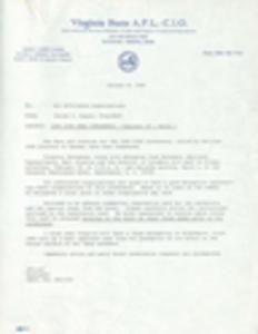 Virginia State AFL-CIO, correspondence and printed materials, 1980