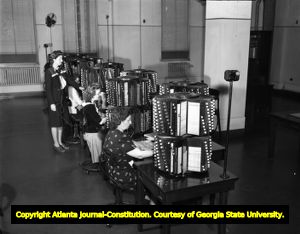 Office building telephone directories and operators, 1946