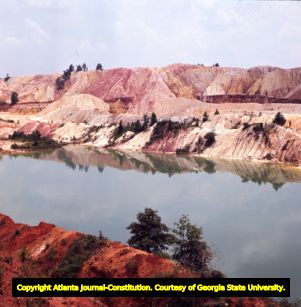 Thiele Kaolin Company mine and lake, 1971