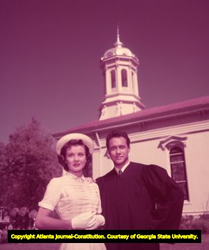 Stars of "A Man Called Peter" Todd Richard and Jean Peters, 1954