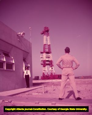 Guided missile launch pad at the Air Force Missile Test Center, 1956