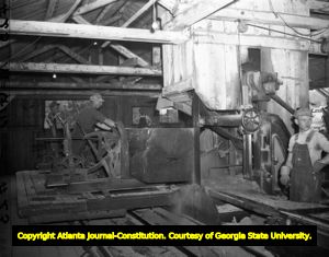 Interior of a saw mill, 1944