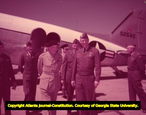 Field Marshal Montgomery arriving at Fort Benning, 1953