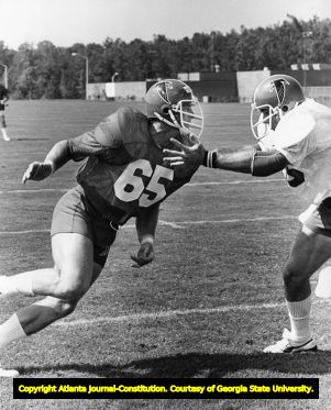 Atlanta Falcons first round pick Don Smith during training, 1979