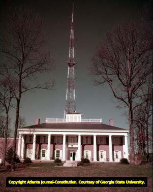 WSB-TV station headquarters and antenna, 1956
