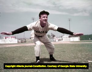 Manager George McQuinn during the Atlanta Crackers spring training, 1955